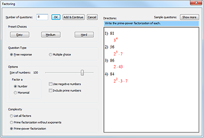 Factoring Options