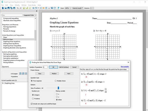 Infinite Algebra 1 Screenshot