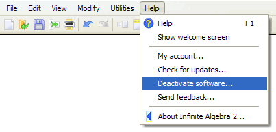 Software Deactivation Menu
